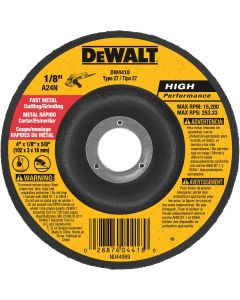 DEWALT HP Type 27 4 In. x 1/8 In. x 5/8 In. Metal Grinding Cut-Off Wheel