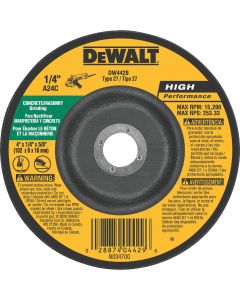 DEWALT HP Type 27 4 In. x 1/4 In. x 5/8 In. Masonry Grinding Cut-Off Wheel