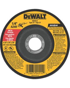 DEWALT HP Type 27 4-1 In. x 1/4 In. x 7/8 In. Metal/Stainless Grinding Cut-Off Wheel