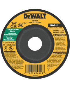 DEWALT HP Type 27 4-1 In. x 1/4 In. x 7/8 In. Masonry Grinding Cut-Off Wheel