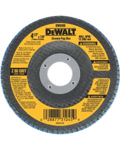 DEWALT 4-1/2 In. 80-Grit Type 29 High Performance Zirconia Angle Grinder Flap Disc