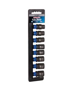 Channellock Metric 1/2 In. Drive 6-Point Shallow Impact Driver Set (8-Piece)