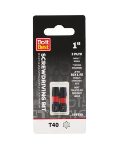 Do it Best 1 In. T40 Torx Impact Ready Screwdriver Bit (2-Pack)