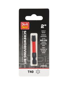 Do it Best 2 In. T40 Torx Impact Ready Screwdriver Bit