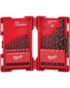 Milwaukee THUNDERBOLT 21-Piece Black Oxide Drill Bit Set, 1/16 In. thru 1/2 In.