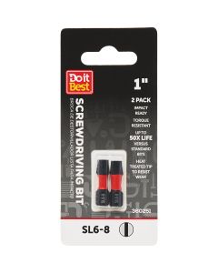 Do it Best 1 In. Slotted #6-8 Impact Ready Screwdriver Bit (2-Pack)