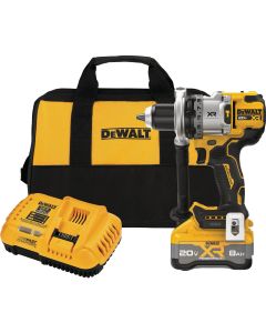 DEWALT 20V MAX XR Brushless 1/2 In. 3-Speed Cordless Hammer Drill Kit with 8.0 Ah Battery & Fast Charger