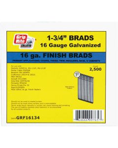 Grip-Rite 16-Gauge Galvanized Straight Finish Nail, 1-3/4 In. (2500 Ct.)