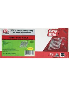 Grip-Rite 15 Degree Wire Weld Hot-Dipped Galvanized Coil Siding Nail, 1-3/4 In. x .080 In. (3000 Ct.)