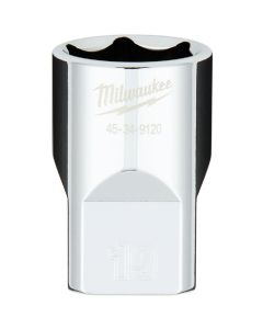 Milwaukee 1/2 In. Drive 19 mm 6-Point Shallow Metric Socket with FOUR FLAT Sides