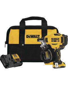 DEWALT 20 Volt MAX Lithium-Ion Brushless 15 Degree 1-3/4 In. Coil Cordless Roofing Nailer Kit