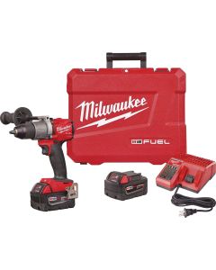 Milwaukee M18 FUEL Brushless 1/2 In. Cordless Drill/Driver Kit with (2) 5.0 Ah Batteries & Charger