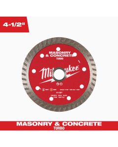 Milwaukee 4-1/2 In. Turbo Rim Masonry & Concrete Diamond Blade