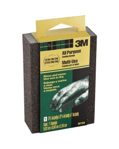 3M All-Purpose 2-5/8 In. x 3-3/4 In. x 1 In. Extra Fine/Fine Sanding Sponge