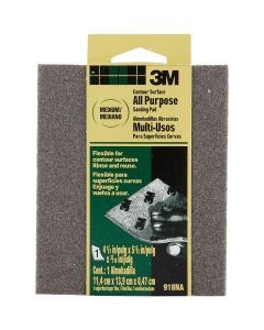 3M Contour Surface All-Purpose 4-1/2 In. x 5-1/2 In. x 3/16 In. Medium Sanding Sponge