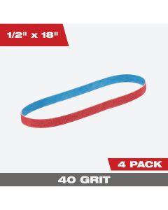 Milwaukee 1/2 In. x 18 In. 40 Grit Bandfile Belt (4-Pack)