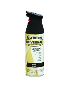 12 Oz Rust-Oleum 245198 Black Universal Enamel Spray Paint, Flat