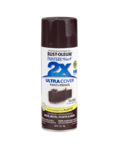 Rust-Oleum Painter's Touch 2X Ultra Cover 12 Oz. Gloss Paint + Primer Spray Paint, Kona Brown