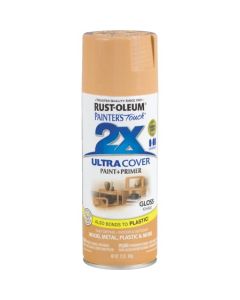 Rust-Oleum Painter's Touch 2X Ultra Cover 12 Oz. Gloss Paint + Primer Spray Paint, Khaki