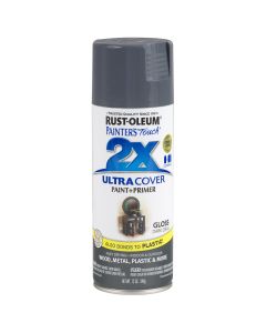 Rust-Oleum Painter's Touch 2X Ultra Cover 12 Oz. Gloss Paint + Primer Spray Paint, Dark Gray