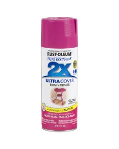 Rust-Oleum Painter's Touch 2X Ultra Cover 12 Oz. Gloss Paint + Primer Spray Paint, Berry Pink