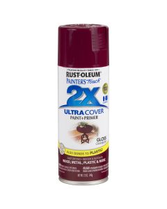 Rust-Oleum Painter's Touch 2X Ultra Cover 12 Oz. Gloss Paint + Primer Spray Paint, Cranberry