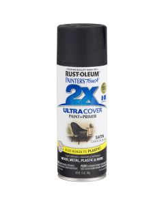 Rust-Oleum Painter's Touch 2X Ultra Cover 12 Oz. Satin Paint + Primer Spray Paint, Canyon Black