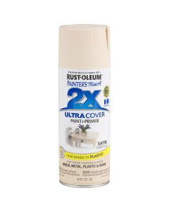 Rust-Oleum Painter's Touch 2X Ultra Cover 12 Oz. Satin Paint + Primer Spray Paint, Ivory Silk