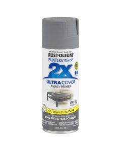 Rust-Oleum Painter's Touch 2X Ultra Cover 12 Oz. Satin Paint + Primer Spray Paint, Granite