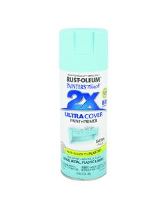 Rust-Oleum Painter's Touch 2X Ultra Cover 12 Oz. Satin Paint + Primer Spray Paint, Aqua