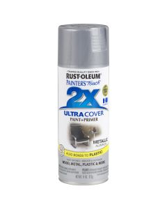 Rust-Oleum Painter's Touch 2X Ultra Cover 12 Oz. Satin Paint + Primer Spray Paint, Aluminum