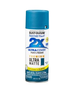 12 Oz Rust-Oleum 331188 Nantucket Blue Painter's Touch 2X Ultra Cover Paint + Primer Spray Paint, Matte