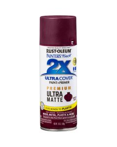 12 Oz Rust-Oleum 331189 Harvest Grape Painter's Touch 2X Ultra Cover Paint + Primer Spray Paint, Matte