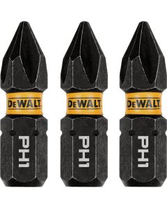 DEWALT FlexTorq 1 In. #1 Phillips Impact Screwdriver Bit (3-Pack)