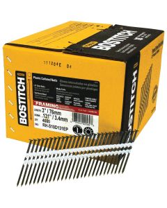 Bostitch 21 Degree Plastic Strip Coated Full Round Head Framing Stick Nails, 3 In. x .131 In. (4000 Ct.)