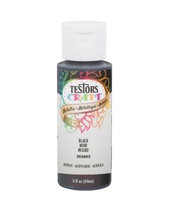 Testors 2 Oz. Acrylic Metallic Craft Paint, Black