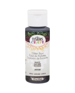 Testors 2 Oz. Acrylic Glitter Craft Paint, Black Ice