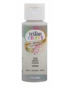 Testors 2 Oz. Acrylic Metallic Craft Paint, Silver