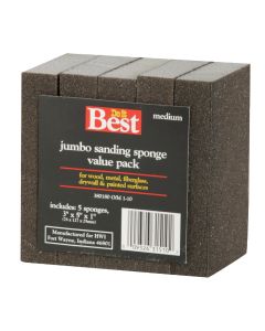 Do it Best Jumbo All-Purpose 3 In. x 5 In. x 1 In. 80 Grit Medium Sanding Sponge (5-Pack)