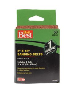 Do it Best 3 In. x 18 In. 50 Grit Heavy-Duty Sanding Belt (2-Pack)