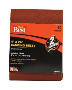 Do it Best 4 In. x 24 In. 80 Grit Heavy-Duty Sanding Belt (2-Pack)