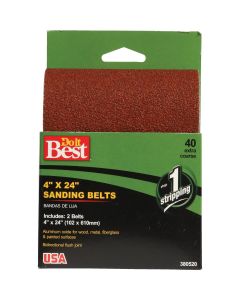 Do it Best 4 In. x 24 In. 40 Grit Heavy-Duty Sanding Belt (2-Pack)