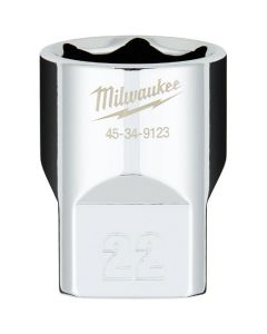 Milwaukee 1/2 In. Drive 22 mm 6-Point Shallow Metric Socket with FOUR FLAT Sides