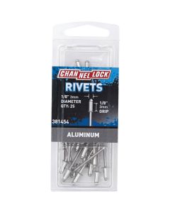 Channellock 1/8 In. Dia. x 1/8 In. Grip Aluminum POP Rivet (25-Pack)