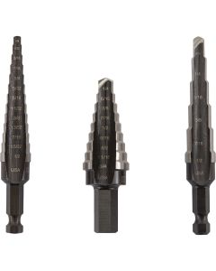 Irwin Unibit 3-Piece High-Speed Steel Step Drill Bit Set, #1 #2 #3