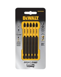 DEWALT FlexTorq 3-1/2 In. #2 Phillips Power Impact Screwdriving Bit (5-Pack)