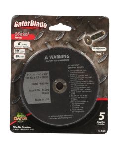 Gator Blade Type 1 4 In. x 1/16 In. x 3/8 In. Metal Cut-Off Wheel (5-Pack)