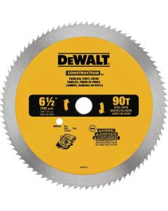 DEWALT 6-1/2 In. 90-Tooth Vinyl & Paneling Steel Circular Saw Blade