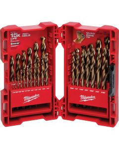 Milwaukee RED HELIX 29-Piece Cobalt Drill Bit Set, 1/16 In. thru 1/2 In.