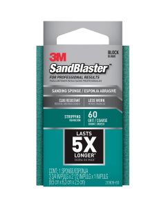 3M SandBlaster Paint Stripping 2-1/2 In. x 3-3/4 In. x 1 In. 60 Grit Coarse Sanding Sponge